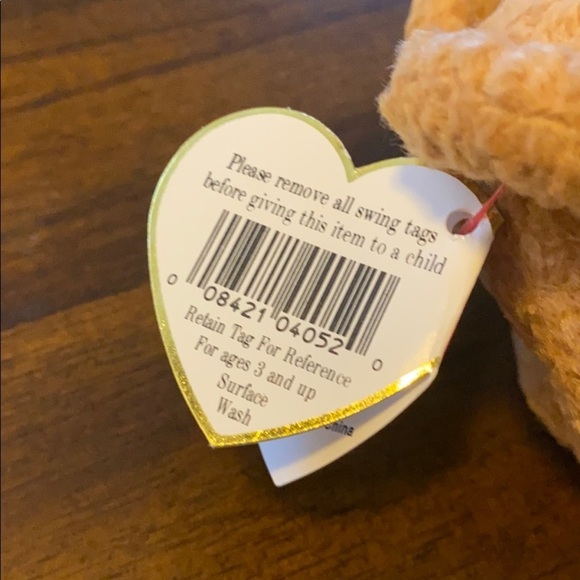 Ty Beanie Baby CURLY Bear Birthday 4/12/96 - Picture 6 of 8